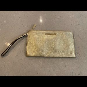 Michael Kors Gold Leather Clutch